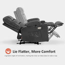 MCombo Zero Gravity Power Recliner Chair with Heat and Vibration Massage, Reclining Chair with USB Ports, Cup Holders for Living Room, Faux Leather PR621 (Grey) by CozyNest Decor