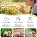 Kids Microscope Digital 1000X Zoom, Mini Pocket Handheld Microscope Portable Travel Toys, HD Photo & Video with 8GB SD Card, Christmas Birthday Gifts for Girls, STEM Toys for Toddlers Age 3-8 by TinyTreasures Baby Boutique