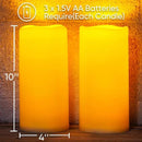 Homemory 10" x 4" Large Waterproof Outdoor Flameless Candles with Remote Control and Timer, Battery Operated Flickering LED Pillar Candles for Outdoor Larterns, Porch, Long Lasting, Set of 2 by CozyNest Decor