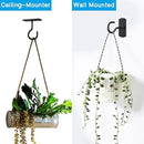 Ceiling Hooks for Hanging Plants 4Pack 4in for Plants,Lights,Planters,Lanterns,Hanging Bird Feeders,Wind Chimes,Indoor&Outdoor Decoration Hooks Black by GreenHaven Gardens