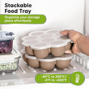 KeaBabies Silicone Food Freezer Trays with Lid, 2oz x 10 Pods Baby Food Storage Containers, Easy Puree Meal Prep, Breast Milk Silicone Freezer Molds, Dishwasher, Microwave Safe,BPA-Free(Chai Latte) by TinyTreasures Baby Boutique
