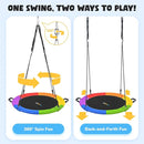 Hapfan 40" Saucer Tree Swing for Kids and Adults, Disc Round Swing for Kids Outdoor with Swivel, UV-Resistant Textilene Fabric, 700 lb Weight Capacity, 9.8 FT Hanging Straps, 2-Year Warranty (Rainbow) by TinyTreasures Baby Boutique