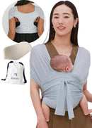 Konny Baby Carrier Flex AirMesh with Head Support- Adjustable, Easy to Wear Baby Wrap Sling, Perfect for Newborn Babies Essentials up to 44 lbs (XS-XL) - Mint Grey by TinyTreasures Baby Boutique