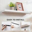 Fun Memories Handcrafted European Pine Floating Shelves - Natural Rustic Wooden Wall Shelf Set of 2-24 Inch Storage Shelf Display Shelf for Kitchen Bathroom Living Room Bedroom Farmhouse - White by CozyNest Decor