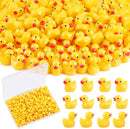 150PCS Mini Resin Animals Cute Yellow Tiny Ducks,Miniature Duck Figures to Hide,Little Animal Toys Small Figurines Bulk for Topper Desk Garden Dollhouse Landscape Aquarium Ornaments DIY Crafts & Decor by GreenHaven Gardens