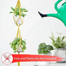 USLAI Macrame Plant Hanger Indoor Outdoor, Up to 4-15 inch Pot, Heavy 20lb Planters, Extra Long Strong Hanging Planter Basket Holder, Boho Home Decor, 49+72 Inch, Yellow (POTS NOT Included) by GreenHaven Gardens