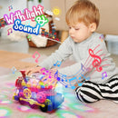 Kizeefun Light Up Train Toy for Toddlers: Transparent Gear Car Toy for Kids with Cool Light and Music Educational Crawling Toys for Baby Boys and Girls by TinyTreasures Baby Boutique