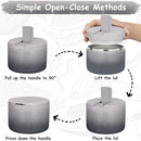 12oz Insulated Vacuum Food Jar with Buckle Lid Wide Mouth Soup Thermo for Hot Food Kids Leakproof Stainless Steel Lunch Container (Gradient Grey, 12OZ) by TinyTreasures Baby Boutique