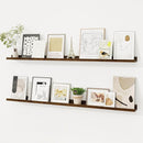 Picture Ledge Shelf, Solid Pine Wood Floating Shelves Set of 2, 48 Inches Nursery Book Shelves for Toys Storage, Kids Bookshelf Wall Mounted for Living Room Bedroom Decor Books Photo Frames, Walnut by TinyTreasures Baby Boutique