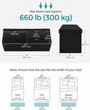 SONGMICS MAZIE Collection - 43 Inches Folding Storage Ottoman Bench, Ottoman Foot Rest, End of Bed Bench, Storage Chest, Load 660 lb, for Living Room, Bedroom, Entryway, Ink Black ULSF077B01 by CozyNest Decor
