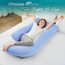 Sasttie Pregnancy Pillows for Sleeping, U Shaped Cooling Full Body Pillow with Removable Cover, Pregnant Women Must Haves, Maternity Essential, Light Blue by TinyTreasures Baby Boutique