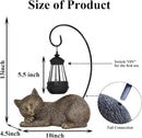 Resin Cat Statue with Solar Lantern, Eye-catching Garden Sculpture & Lawn Decor, 13" Height Outdoor Cat Figurine for Garden Yard Patio Porch Decorations, Cat Statues Outside Ornament by GreenHaven Gardens