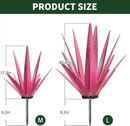 Large Tequila Rustic Sculpture, Rustic Metal Agave Plants for Outdoor Patio Yard, Home Decor Hand Painted Metal Agave Garden Yard Statue, Outdoor Lawn Ornaments Yard Stakes (Rose Red - M) by CozyNest Decor