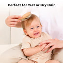 Yoofoss 4 Piece Baby Brush and Comb Set, Wooden Baby Brush with Natural Ultra Soft Goat Hair, Baby Hair Brush for Newborn, Baby Brush Set for Boy Girl by TinyTreasures Baby Boutique