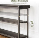 IRONCK Console Table, Sofa Table with Power Outlet, Farmhouse Hallway Table for Entryway, Living Room, Height Adjustable, Easy Assembly, Vintage Black, 43" by CozyNest Decor