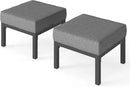 Solaste Outdoor Footstools Patio Ottoman Set of 2, Aluminum All-Weather Outdoor Footrest Seat with Removable Cushions, Patio Furniture Ottomans for Garden, Backyard, Poolside-Gray by CozyNest Decor