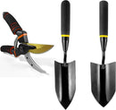 Gardening Tools – 3-in-1 Premium Garden Tool Set,Heavy Duty Pruning Shear, Trowel and Transplanter,Rust-Proof Hand Tool Set, Ideal Gardening Gifts for All (Black) by GreenHaven Gardens