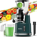 Cold Press Juicer,Aeitto Slow Masticating Juicer with Wide & Dual Feed Chute for Vegetables and Fruits, High Juice Yield, Self Feeding for Juice Extractor, BPA-Free, Dark Green by CozyNest Decor
