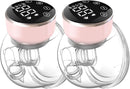Wearable Breast Pump Hands Free of Longer Battery Life & LED Display, Portable Electric Breast Pump with 3 Modes & 9 Levels & Low Noise, 24 mm Flange, 2 Pcs Pink by TinyTreasures Baby Boutique