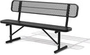 6 FT Heavy Duty Park Bench, Outdoor Metal Black Bench with Back-Commercial Steel Benches for Outside, 2-4 Person Seat-Garden Benches with Portable Frame for Outdoors by GreenHaven Gardens