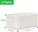 Bidtakay Small Storage Bins for Shelves 3 Pack Fabric Storage Baskets for Organizing 12x8x5 Inch Closet Storage Bins Linen Collapsible Organizer for Closet-Light Biege by TinyTreasures Baby Boutique
