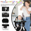 6 in 1 Baby High Chair for Babies and Toddlers, Booster Seat, Kids Learning Table & Chair (Black) by TinyTreasures Baby Boutique