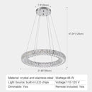 22" Chandelier Crystal Chandeliers Ceiling Light Fixture with Remote Control Flush Mount Ceiling Lights for Living Room Dining Room Bedroom(dimmable) by CozyNest Decor
