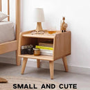 Small Nightstand, 100% Solid Oak Wood Bedside Table, Mid Century Modern Nightstand with Open Storage,Storage Cabinet for Bedroom (2pc Natural Color) by CozyNest Decor