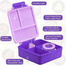 Bento Lunch Box for Kids with 8oz Soup Thermo&Lunch Bag, Leak-Proof Lunch Food Containers with 4 Compartment, Hot Food Insulated Food Jar for Kids School (Purple) by TinyTreasures Baby Boutique