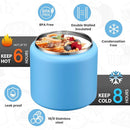 Soup Thermo for Hot Food Kids 25.5oz Lunch Containers with Buckle Lid Wide Mouth Hot Food Jar Vacuum Insulated Stainless Steel Bento Box Leakproof with Spoon(Blue) by TinyTreasures Baby Boutique