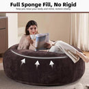 4FT Large Bean Bag Chairs,Big Adult Size Memory Foam Beanbags with Filler Included,Machine Washable Corduroy Cover,Ultra Soft Plush Gaming Bing Bag Puff Chair for Dorm, Living Room & Bedroom (Brown) by CozyNest Decor