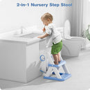 Potty Training Seat, Upgrade Toddler Toilet Seat for Kids Boys Girls, 2 in 1 Potty Training Toilet for Kids, Splash Guard Anti-Slip Pad Step Stool(Blue) by TinyTreasures Baby Boutique