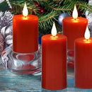 Flameless Flickering Battery Operated Candles 9PACK Real Wax Pillar LED Candles with 10-Key Remote Control and 24 Hours Timer for Wedding, Party, Home Decoration (Red) by GreenHaven Gardens