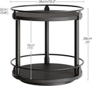 Lazy Susan Organizer, Rotating Spice Rack, 2 Tier Spice Turntable Organizer, Industrial Turntable Spice Holder, for Kitchen Countertop and Cabinet, Compact and Versatile, Black SR22BK by CozyNest Decor