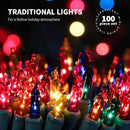 100LIGHTS Multi Extra-Bright with End Connectors Christmas Decorative Lights 5.98m UL Certified Mini String Light Set Waterproof for Home Garden Holiday Christmas Tree Party Patio Wedding by CozyNest Decor