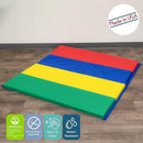 Children's Factory Rainbow Folding Gym Activity Mat, 4 ft x 4 ft, Cushioned Floor Mat for Kids, Daycare Mat by TinyTreasures Baby Boutique