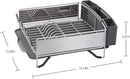 KitchenAid Compact Space Saving, Dish Rack with Removable Flatware Caddy and Angled Self Draining Drainboard, Satin Gray, 15-Inch-by-13.25-Inch by CozyNest Decor