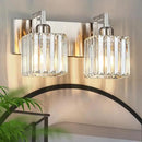 Modern Bathroom Vanity Light 2-Lights Brushed Nickel Vanity Light Crystal Wall Light Bathroom Light Fixtures by CozyNest Decor