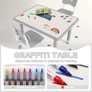 Toddler Table and Chair Set, Height Adjustable-Upgrade Kids Table and 2 Chairs for Ages 3-8, Multi-Activity Toddler Play Table with Graffiti Desktop for Home/Daycare/Classroom by CozyNest Decor