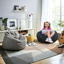 2 Pcs Classic Bean Bag Chair, with Faux Rabbit Fur Cover for Teens and Kids, Memory Foam Bean Bag Chairs, Ultra Soft Faux Fur Fabric, 2.5 feet Round Fluffy Bean Bag Sofa by TinyTreasures Baby Boutique
