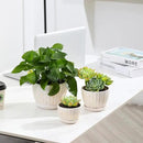 Ceramic Plant Pots with Drainage Holes and Saucers, Round Flower Pots for Indoor Plant, Diameter 3.3/4.3/5.5 Inches Small Flower Planters Set of 3 by CozyNest Decor