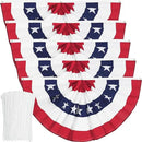 USA Pleated Fan Flag American US Bunting Flag Patriotic Half Fan Banner Flag with Canvas Header and Brass Grommets for 4th of July Memorial Day Indoor Outdoor Decoration (5, 1.5x3 Feet) by GreenHaven Gardens