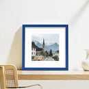 Vittanly 12x12 Picture Frame Set of 9 - Display 8x8 Photos with Mat or 12x12 Without Mat, Wall Mount Frames for Home Decor, Horizontal or Vertical (Blue) by CozyNest Decor