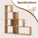 Tangkula 4-Tier Stepped Bookshelf, Freestanding 6 Cubes Ladder Bookcase with Anti-Tipping Kits, 64" Tall Modern Wooden Storage Display Rack for Home Office Living Room Study (1, Natural) by CozyNest Decor