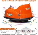 12V Bumper Car for Toddlers, Electric Toy Ride on Battery Car with Kids W/Parent Remote Control, 2-Speed, 360 Degree Spin, Music & LED Lights for Kids, Orange by TinyTreasures Baby Boutique