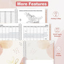 SUNEE Academic Planner 2025-2026 Weekly and Monthly, July 2025-June 2026, 8.5"x11", Tabs, Note Pages, Pockets, Bookmark, Flexible Cover, Spiral Binding, Blushing Abstract Breeze by TinyTreasures Baby Boutique