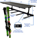 Solitude Ski Solid Shelf | Adjustable Wall Storage System | Holds 10 Pairs of Skis