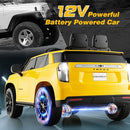Costzon Ride on Car, 12V Licensed Chevrolet Tahoe Battery Powered Electric Vehicle w/ 2.4G Remote Control, High/Low Speed, Music, Lights, MP3/USB/FM, Spring Suspension, Electric SUV for Kids (Yellow) by TinyTreasures Baby Boutique