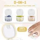2 - in - 1 Soup Thermo for Hot Food 14oz with Snack Box Container Leak Proof Insulated Lunch Container Kids and Adults Stainless Steel Double Wall Vacuum Wide-mouth Thermal with Spoon and Handle by TinyTreasures Baby Boutique