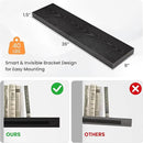 Floating Shelves for Wall, 36" W x 8" D x 1.5" H, Wooden Wall Mounted Display Shelves with Invisible Brackets for Living Room, Bedroom, Bathroom, Kitchen Decor and Storage, Set of 2, Black by CozyNest Decor